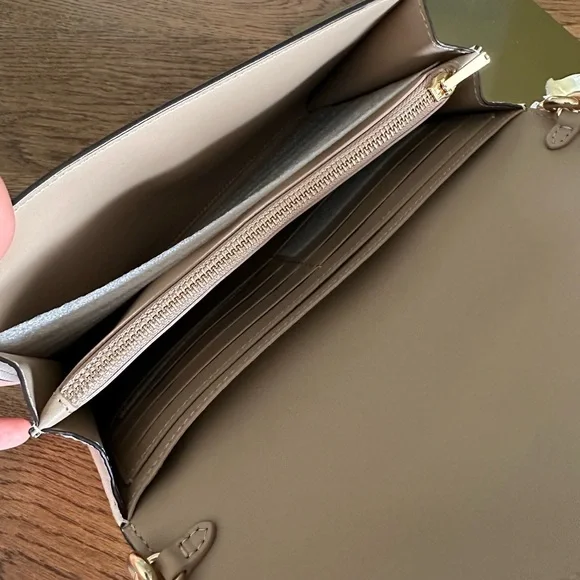 NWT! NEW! Coach Signature Tammi 2-way Clutch Chain Crossbody Brown Cream Women - Picture 8 of 11